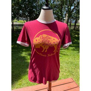 Austin City Limits 2016 Music Festival Ringer Tee Shirt S Retro Buffalo Design
